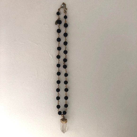 Quartz Crystal + Lava Necklace - Picture 6 of 6